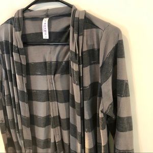 Soybu, gray, striped cardigan with hood